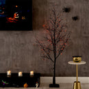 6’ Pre-Lit Halloween Black Twig Artificial Tree with 300 Orange & Purple LED Lights