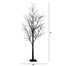 6’ Pre-Lit Halloween Black Twig Artificial Tree with 300 Orange & Purple LED Lights