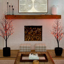 6’ Pre-Lit Halloween Black Twig Artificial Tree with 300 Orange & Purple LED Lights