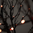 6’ Pre-Lit Halloween Black Twig Artificial Tree with 300 Orange & Purple LED Lights