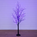 6’ Pre-Lit Halloween Black Twig Artificial Tree with 300 Orange & Purple LED Lights
