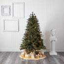 6’ Snowed Tipped Clermont Mixed Pine Artificial Christmas Tree with 250 Clear LED Lights, Pine Cones and 1242 Bendable Branches