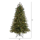 6’ Snowed Tipped Clermont Mixed Pine Artificial Christmas Tree with 250 Clear LED Lights, Pine Cones and 1242 Bendable Branches