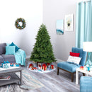 6’ Wyoming Fir Artificial Christmas Tree with 350 Clear LED Lights and 844 Bendable Branches