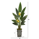 62” Bird of Paradise Artificial Plant in Vintage Metal Planter (Real Touch)