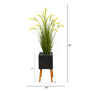 62” Wheat Grain Artificial Plant in Black Planter with Stand
