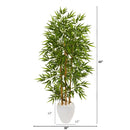 63” Bamboo Artificial Tree in White Planter