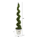 64” Cypress Artificial Spiral Tree in Decorative Planter