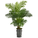 64” Hawaii Palm Artificial Tree in Vintage Metal Planter