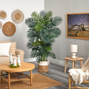6.5' Golden Cane Artificial Palm Tree in Handmade Natural Jute and Cotton Planter