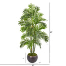 68” Areca Palm Artificial Tree in Metal Bowl