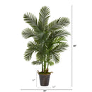 69” Areca Palm Artificial Tree in Decorative Metal Pail with Rope