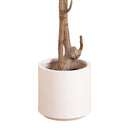 7’ Artificial Minimalist Olive Tree in White Decorative Planter