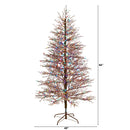 7' Frosted Berry Twig Christmas Tree with 450 Multicolored Gum Ball LED Lights and 1192 Bendable Branches