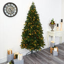 7’ Grand Teton Spruce Flat Back Artificial Christmas Tree with 220 Clear LED Lights and 953 Bendable Branches