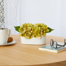 7” Hydrangea Artificial Arrangement in White Vase