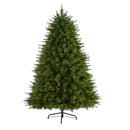 7’ New England Pine Artificial Christmas Tree with 400 Clear Lights and 1044 Bendable Branches