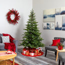 7’ North Carolina Spruce Artificial Christmas Tree with 450 Clear Lights and 931 Bendable Branches