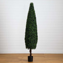 7’ UV Resistant Artificial Boxwood Topiary Cone Tree (Indoor/Outdoor)