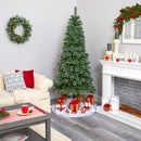 7’ Wisconsin Slim Snow Tip Pine Artificial Christmas Tree with 652 Bendable Branches