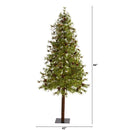 7' Wyoming Alpine Artificial Christmas Tree with 200 Clear (multifunction) LED Lights and Pine Cones on Natural Trunk