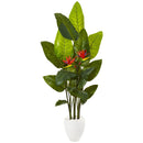70” Bird of Paradise Artificial Plant in White Planter (Real Touch)