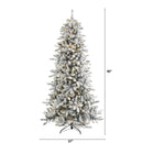 7.5’ Flocked Livingston Fir Artificial Christmas Tree with Pine Cones and 500 Warm LED Lights