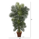 75” Golden Cane Artificial Palm Tree in Brown Planter