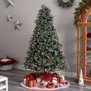 7.5' Snow Tipped Aspen Spruce Pre-Lit Tree with 450 LED lights, Berries and Pinecones