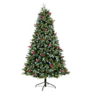 7.5' Snow Tipped Aspen Spruce Pre-Lit Tree with 450 LED lights, Berries and Pinecones
