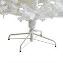 7.5' White Artificial Christmas Tree with 1380 Bendable Branches and 400 Clear LED Lights