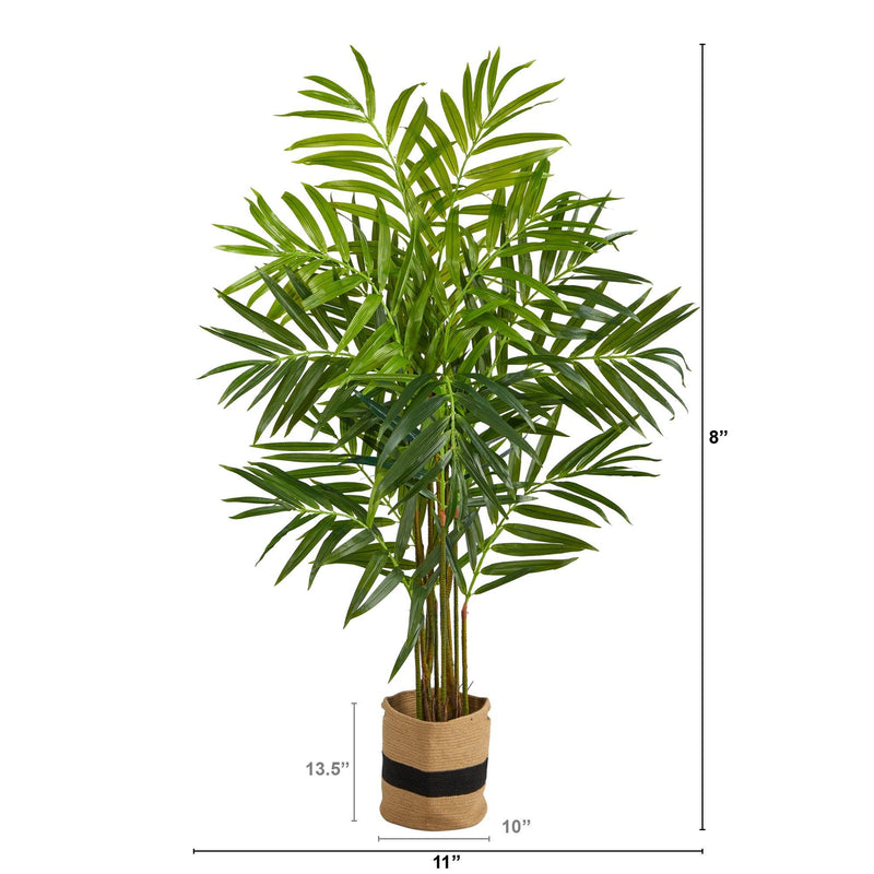 8’ King Palm Artificial Tree in Handmade Natural Jute and Cotton Planter