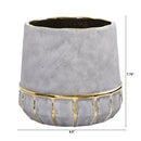 8.5” Regal Stone Decorative Planter with Gold Accents