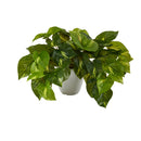 9" Artificial "Real Touch" Pothos in White Planter