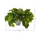 9" Artificial "Real Touch" Pothos in White Planter