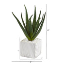 Aloe Artificial Plant in Marble Finish Vase