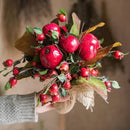 Artificial Faux Fruit Apple Pomegranate Bouquet 12" Tall