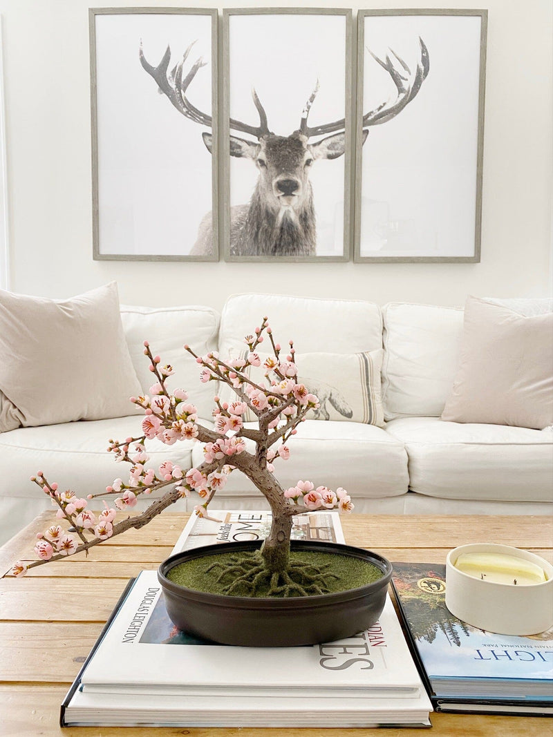 cherry blossom tree bonsai for sale Nearly Natural Cherry Blossom Bonsai Silk Tree, Pink