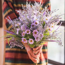 Artificial Silk Bouquet Country Flowers 20" Tall Purple