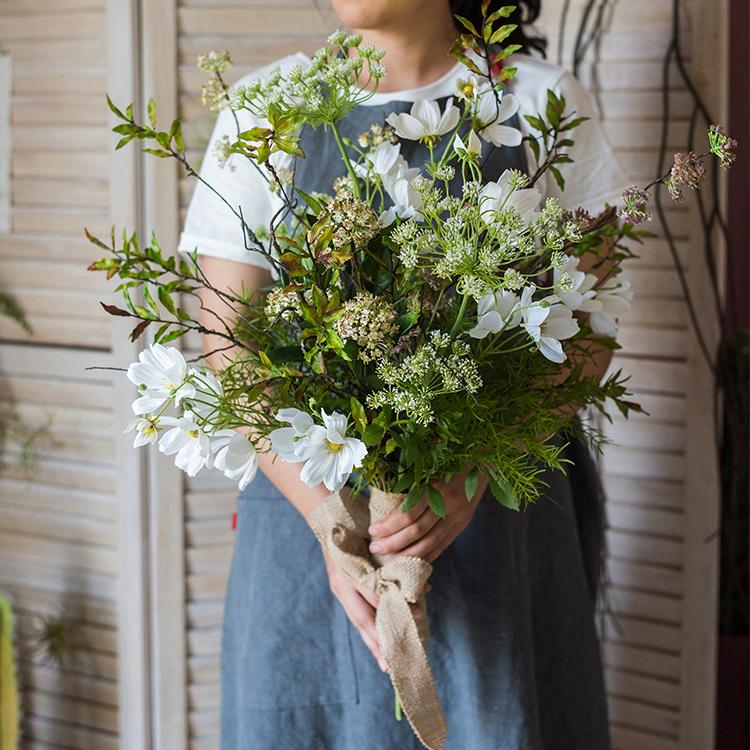 Artificial Flower Bouquet Spring Daisy Greenery Mix 24" Tall