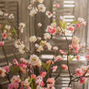 Faux Artificial Flower Sakura Blossom Stem 37" Tall Silk