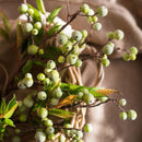 Artificial Fruit Green Berry Leaf Stem 18" Tall Silk Plant