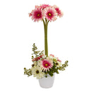 Gerber Daisy Artificial Arrangement in Ceramic Vase