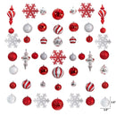 Holiday Deluxe Shatterproof, 81  Count Christmas Tree Ornament Box Set, Re-Useable Container