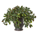 Mini Melon Artificial Plant in Ribbed Metal Planter UV Resistant