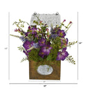 Morning Glory Artificial Plant in Tin Roof Planter