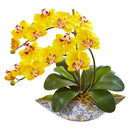 Silk Phalaenopsis Orchid Artificial Arrangement in Vase