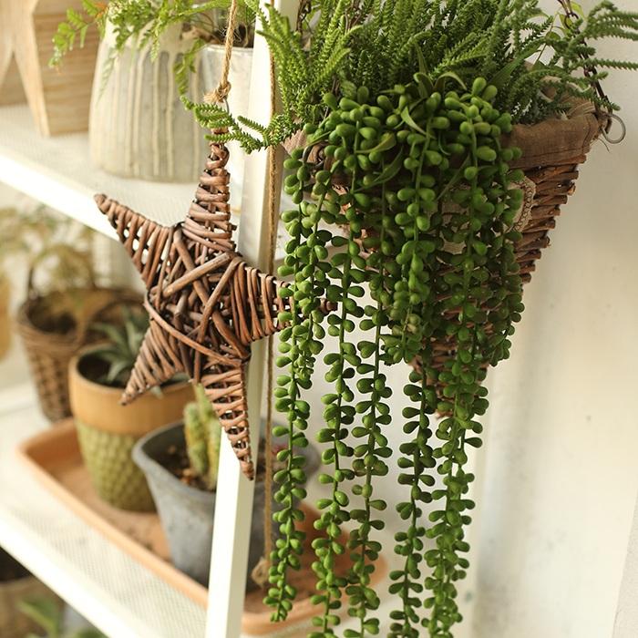 artificial hanging succulent plants Artificial Plant Tear Drop Hanging 28" Long