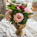 Artificial Silk Raspberry Rose Bouquet 7" Tall