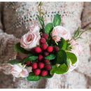 Artificial Silk Raspberry Rose Bouquet 7" Tall